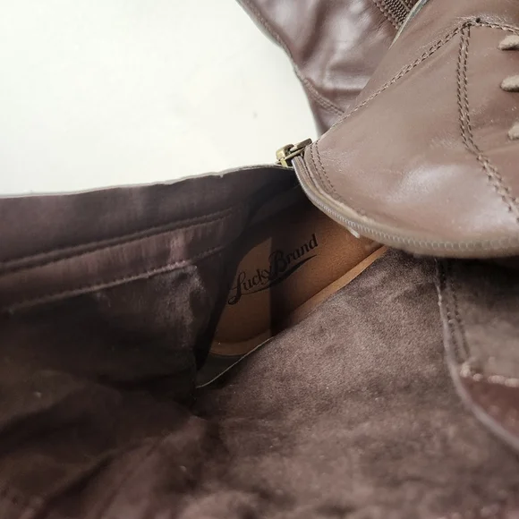 Lucky Brand LK-NOLINA Brown Leather Ankle Boots Size 9.5 Womens - Picture 9 of 10